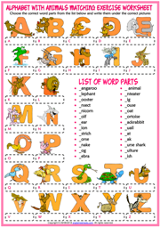alphabet esl vocabulary worksheets